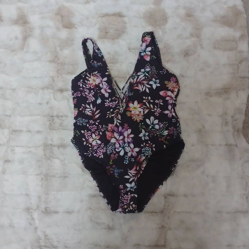 Hobie Black Floral One-Piece Swimsuit